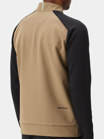 Macade Golf Hybrid Shield TX Quarter Zip Stretch Midlayer sand