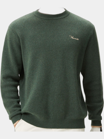 Macade Golf Cashmere Blend Knit Crewneck Pullover Strick grün
