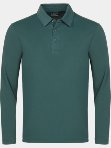 Backtee Mens Performance Langarm Polo dunkelgrün
