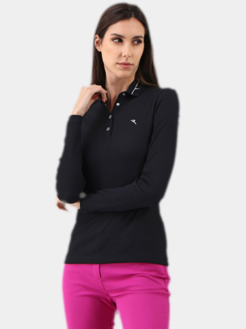 Chervo ACUME Langarm Polo schwarz